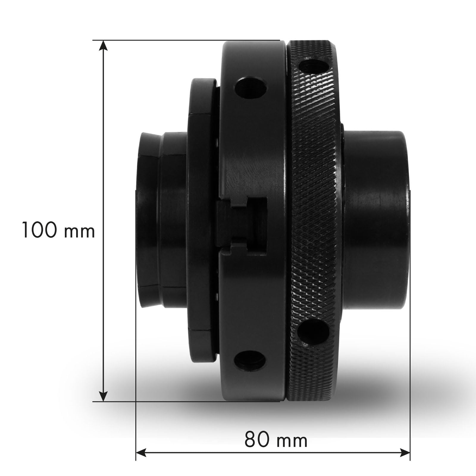 EBERTH Plato de tres garras con 125 mm de diámetro, 5" Autocentrante, Rosca de conexión 1" -8 TPI, Incl. herramienta de sujeción, Accesorios de torno, Plato de torno de alta calidad, Plato de sujeción