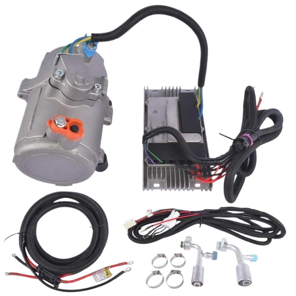 Kit de compresor de aire acondicionado de 12 V, compatible con vehículos recreativos, furgonetas, autobuses