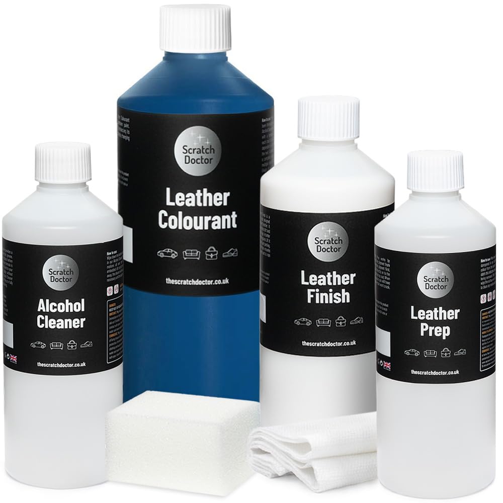 The Scratch Doctor Leather Recolouring Kit for Furniture & Car Seats | Clean, Dye & Protect | Includes Cleaner, Primer, Dye & Sealant (Dark Grey, 1000ml) — view 24