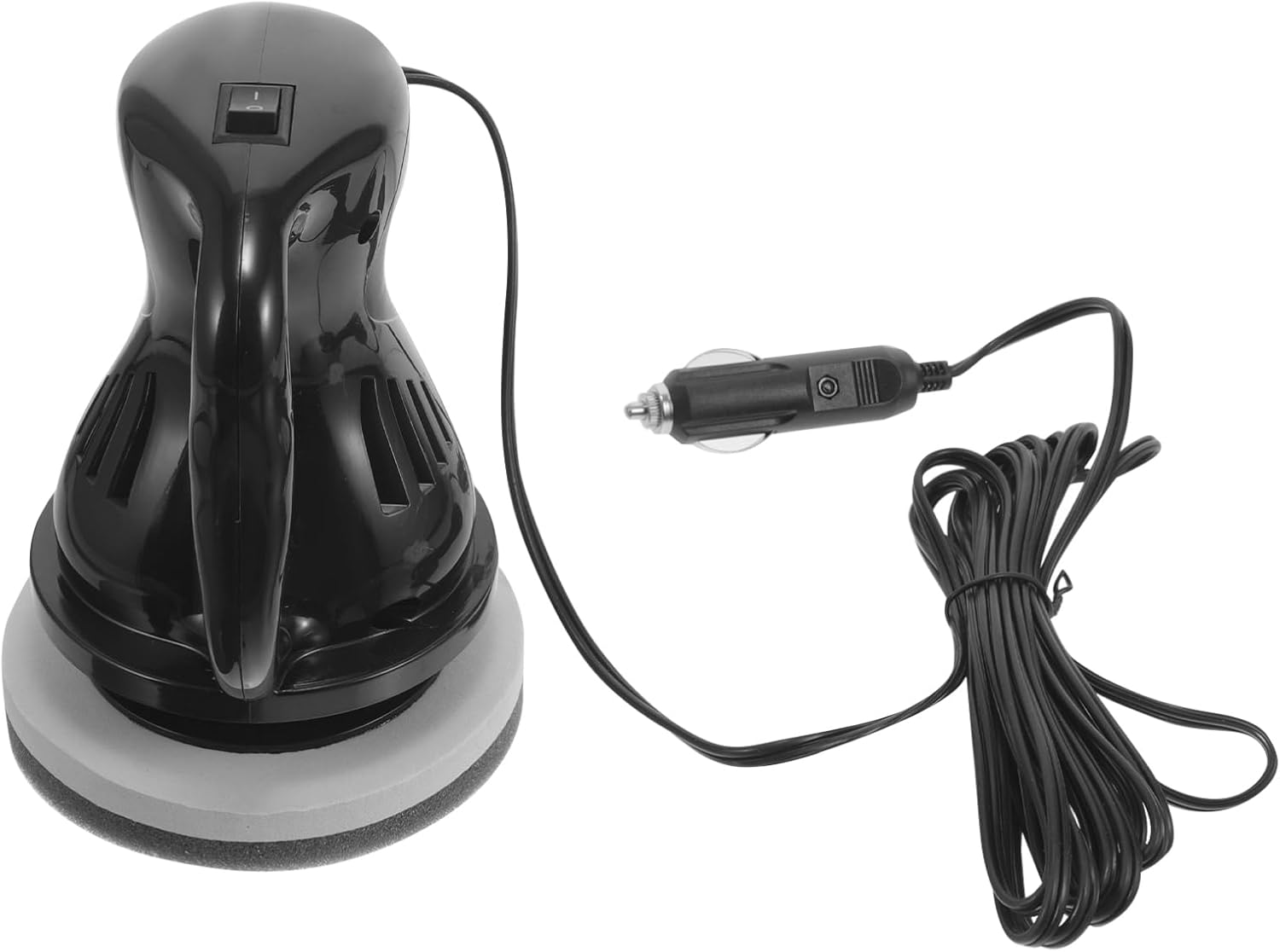 12v Car Polisher and Waxing Machine Kit with Ergonomic Handle Dust Ventilation and Covers for Polishing and Waxing Black
