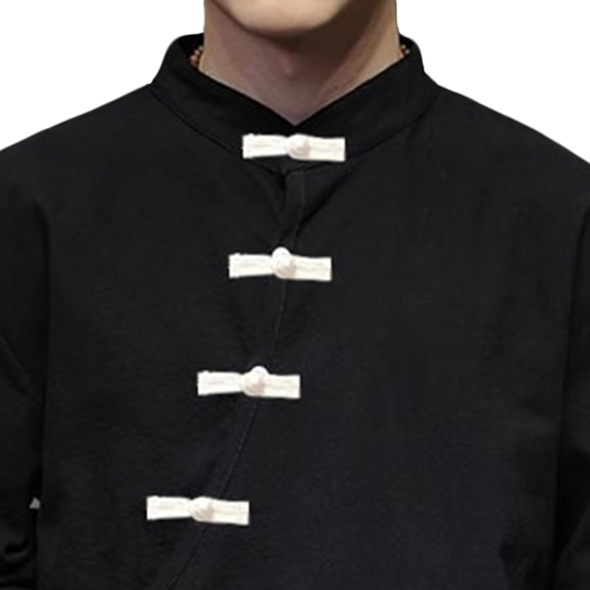 Camicia cinese tradizionale da uomo con colletto alla coreana asimmetrica | Chiusura con bottone a rana, colletto alla coreana, abbigliamento casual, vestibilità comoda, misto cotone e lino
