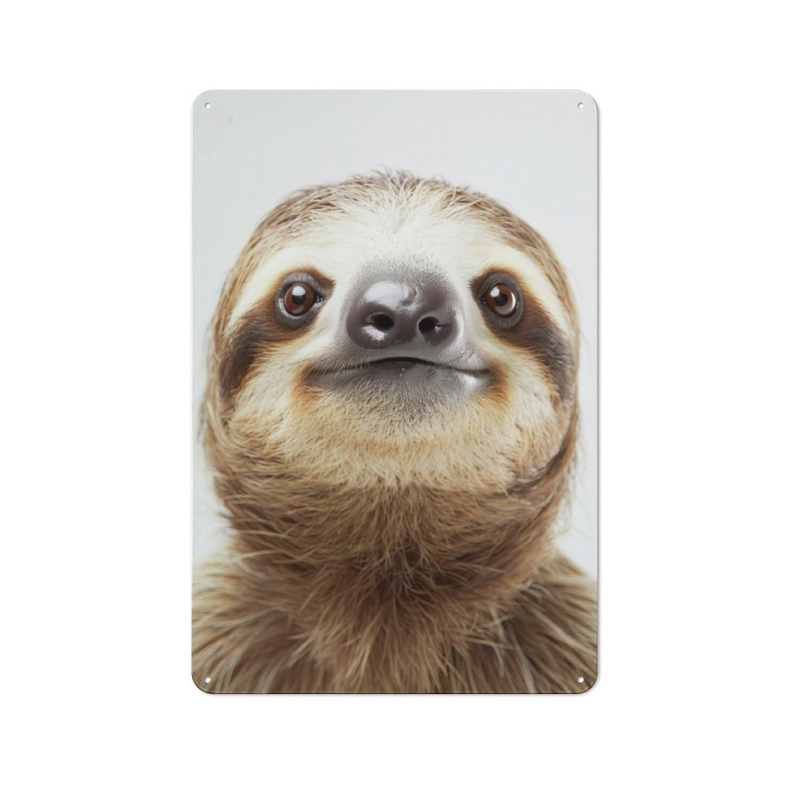 Junmoney Sloth Face Tin Wall Plaque 30X20cm With For Pub Or Café, With Clear Vintage Wall Decor Character