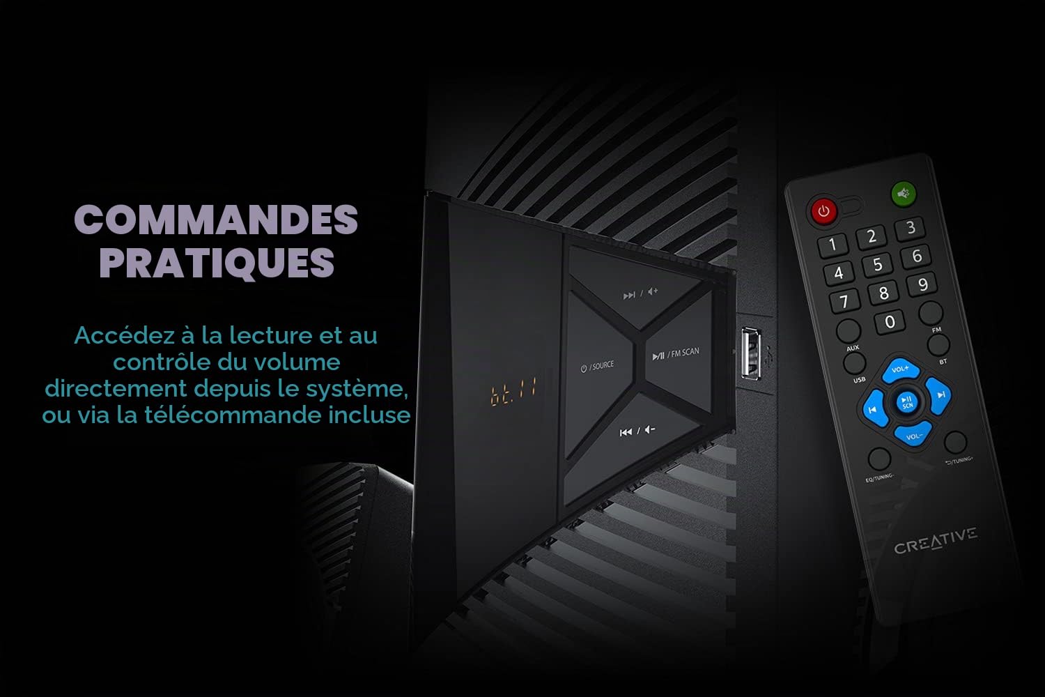 Creative SBS E2500 Système de Haut-parleurs 2.1 Bluetooth Caisson de Basses Noir