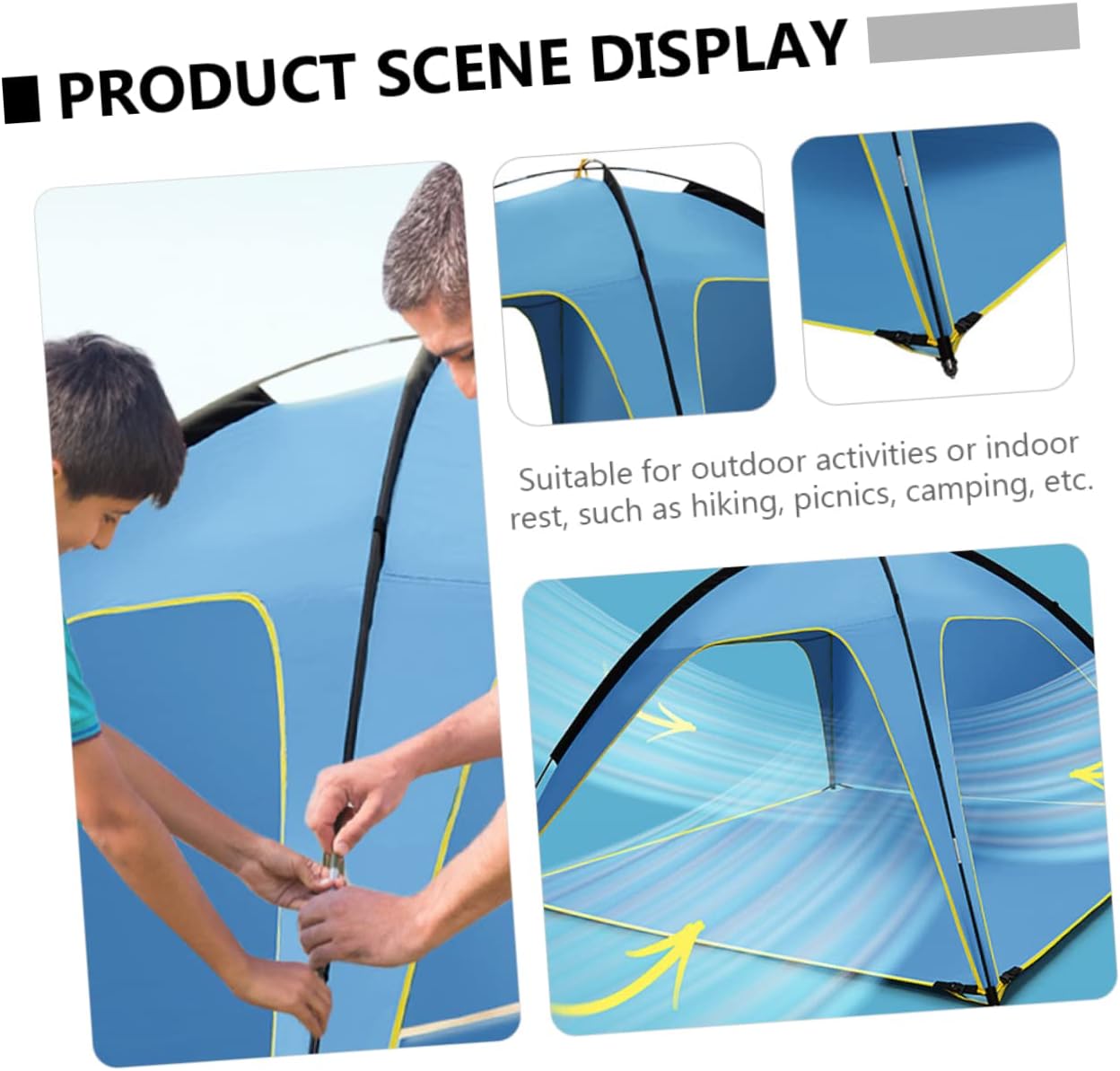 1pc Outdoor Beach Tent Sided Ventilated Sunshade for Camping Picnics Lightweight Design Removable Ground Cloth -uv