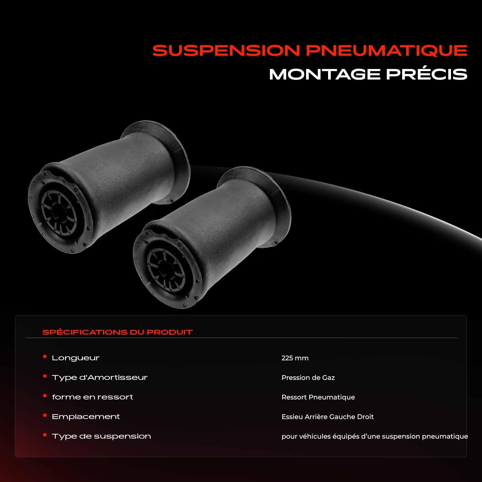 Frankberg 2x Ressorts pneumatiques de suspension arrière 37126765602