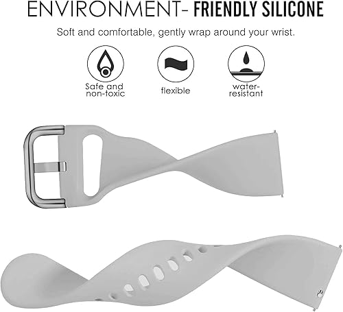 Miniatura 7 de Correas compatibles con reloj inteligente Willful SW021 ID205LSW025 ID205S de 0.748 in, paquete de 6 bandas de repuesto de silicona suave de