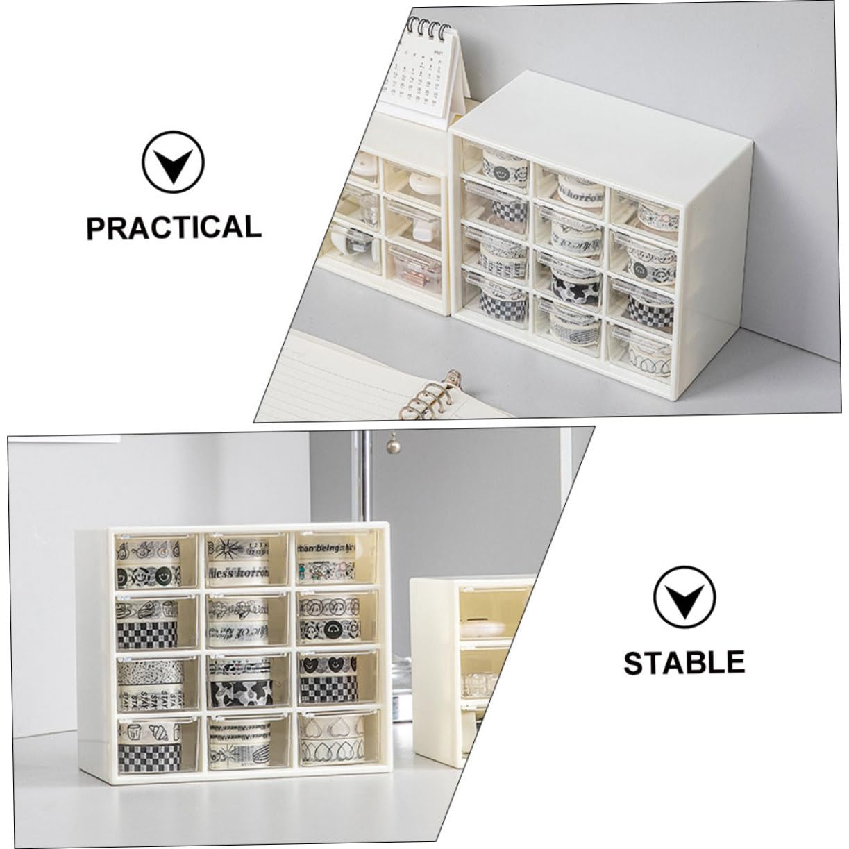SHINEOFI Organizer Plastica per Scrivania Contenitore Portaoggetti in Plastica Organizer per Scatola per Trucco e Cancelleria