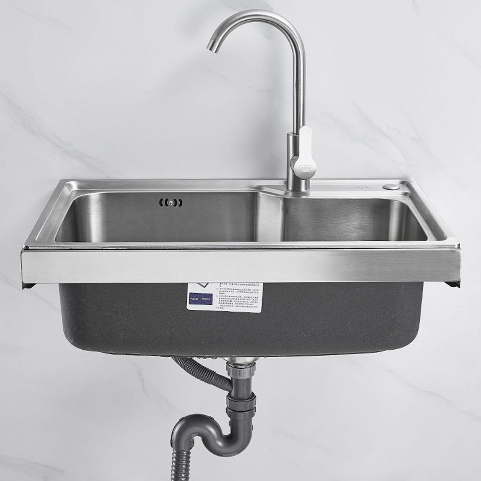 Amazon.co.jp: 壁に取り付けられたステンレス鋼のユーティリティシンク