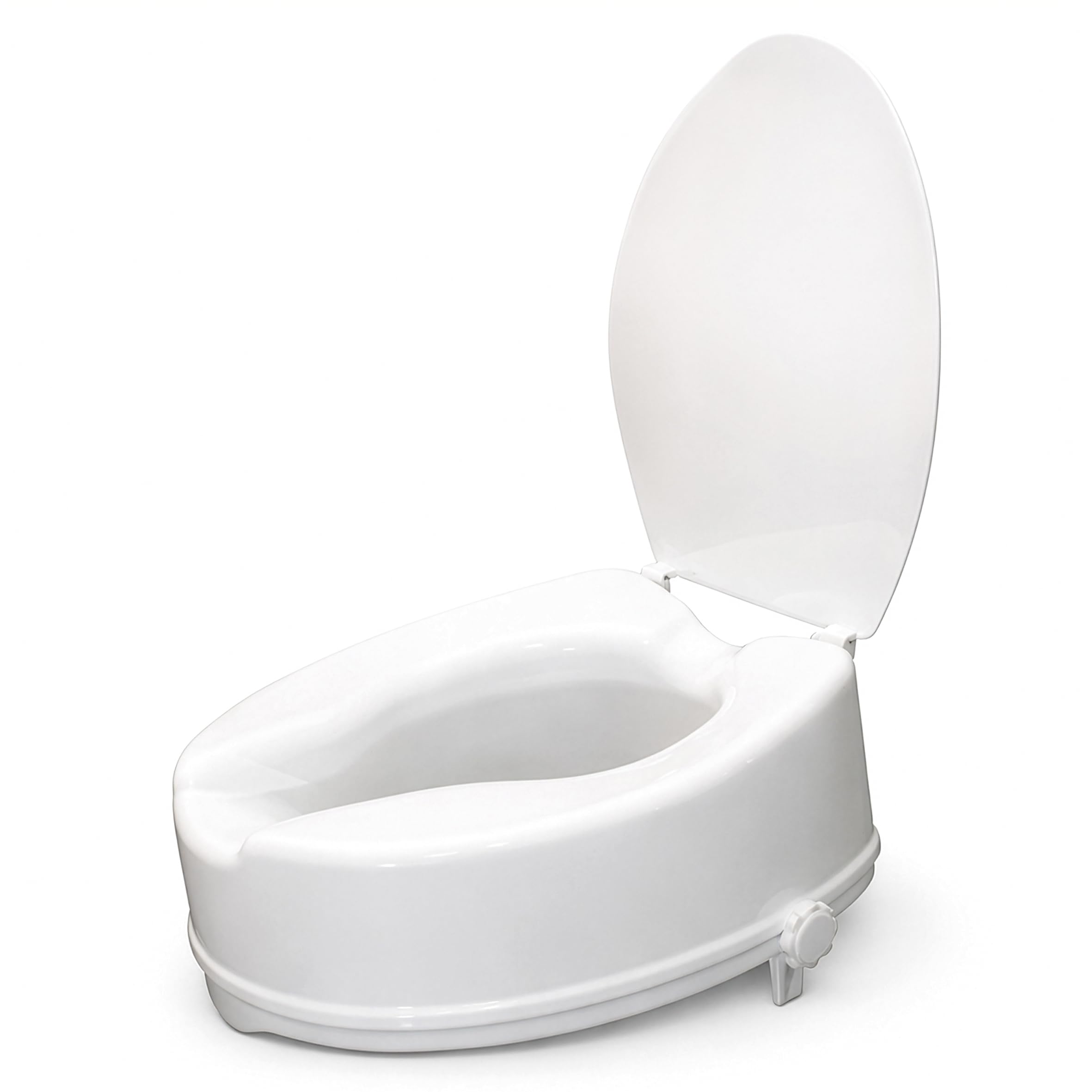 Aidapt Raised Toilet Seat.Elevated Seat Riser for Elderly,with or Without Lid, 2”,4” or 6” in Height.Post Surgery Recovery,Easy to Fit,Secure,Disability,Mobility,Hip Surgery,190kg Weight Limit