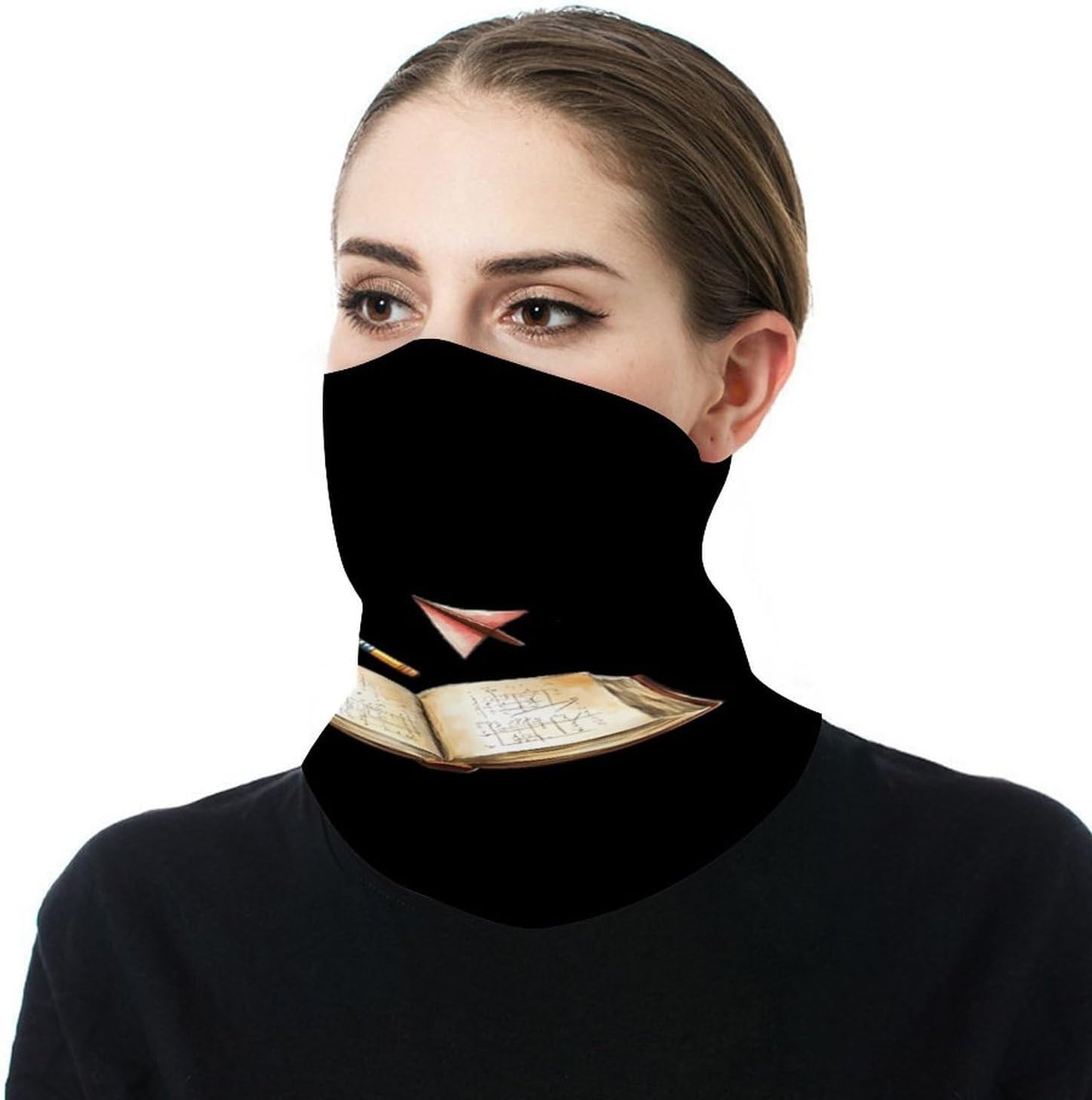 Math Pencil Paper Airplane Neck Gaiter Windproof Face Mask Bandanas for Men Women Cold Weather Scarf