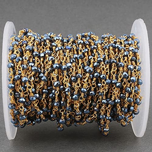 Chaîne rosaire en pyrite or 24k pour créer des colliers bohèmes chics