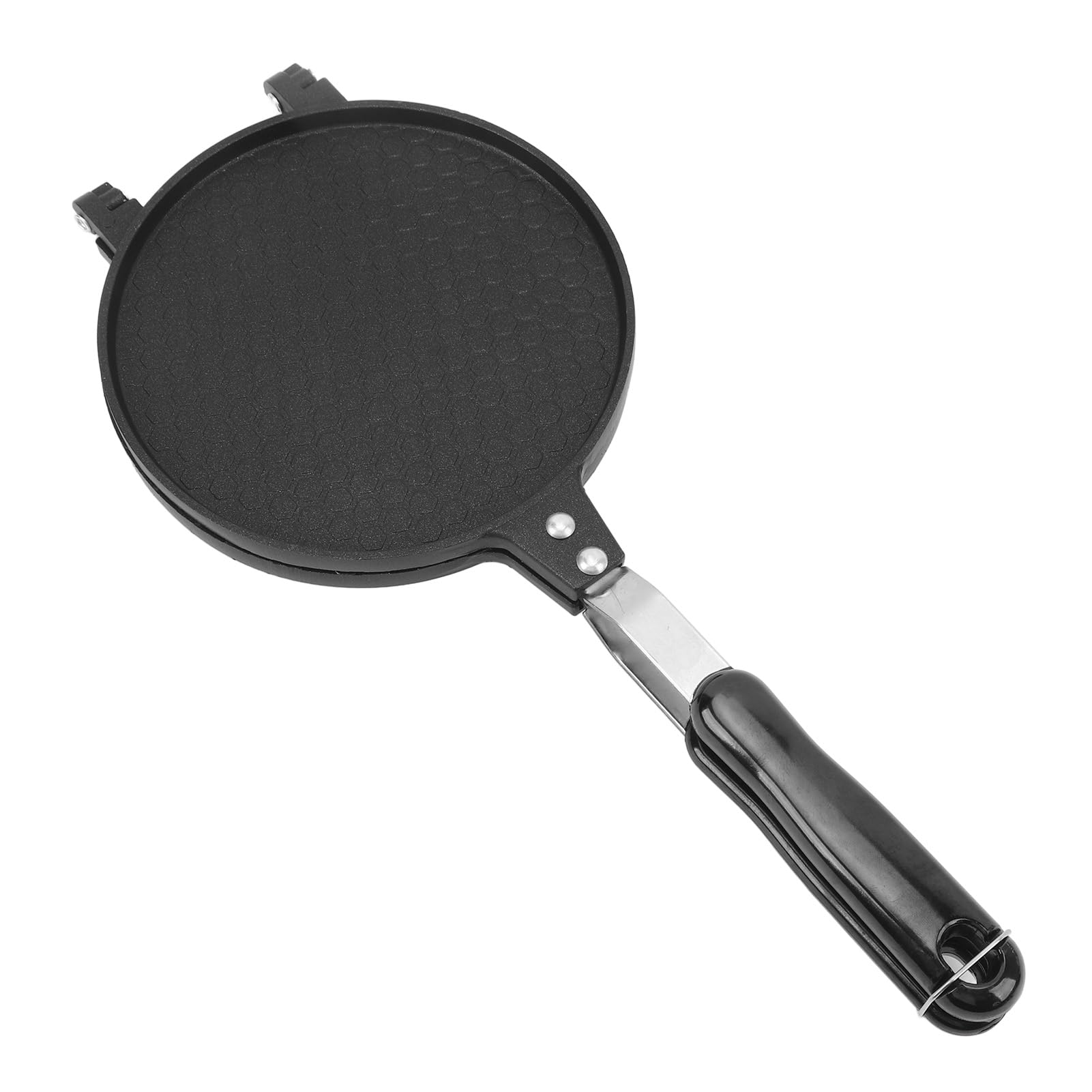 Stick Proof Eggs Roll Maker Pancake Griddle, 6.8 Inch Egg Roll Press Pan, Aluminum Stove Top Tortilla Press Pan with Handle, Stove Top Pan for Kitchen (Grid Style)
