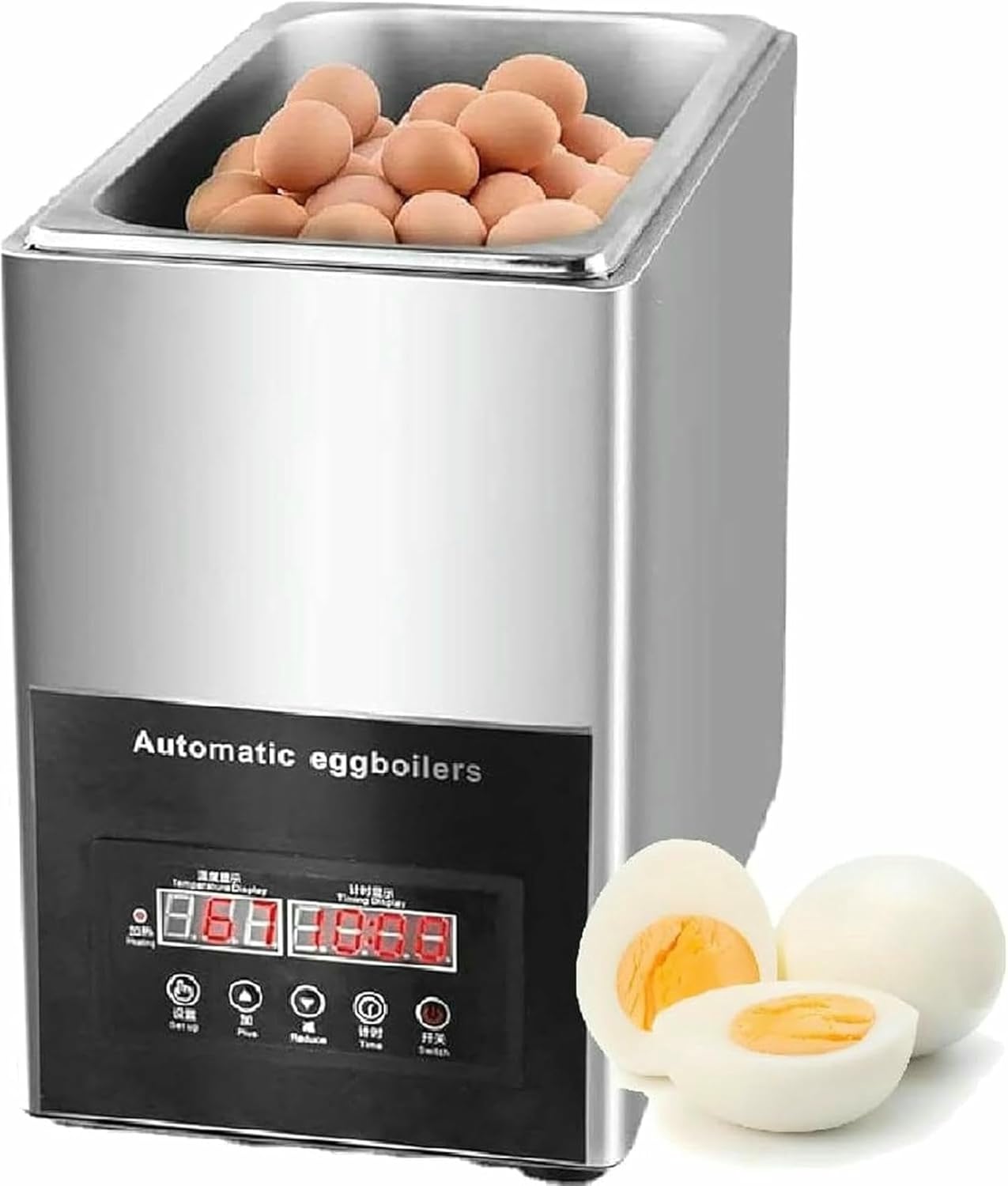 Smart Commercial Machine for Cooking Eggs, 9 L Egg Booth, HES of 9 L, Electric Egg Booth for Restaurant, Large Capacity for 50 Eggs, for Domestic Cuisine ~/