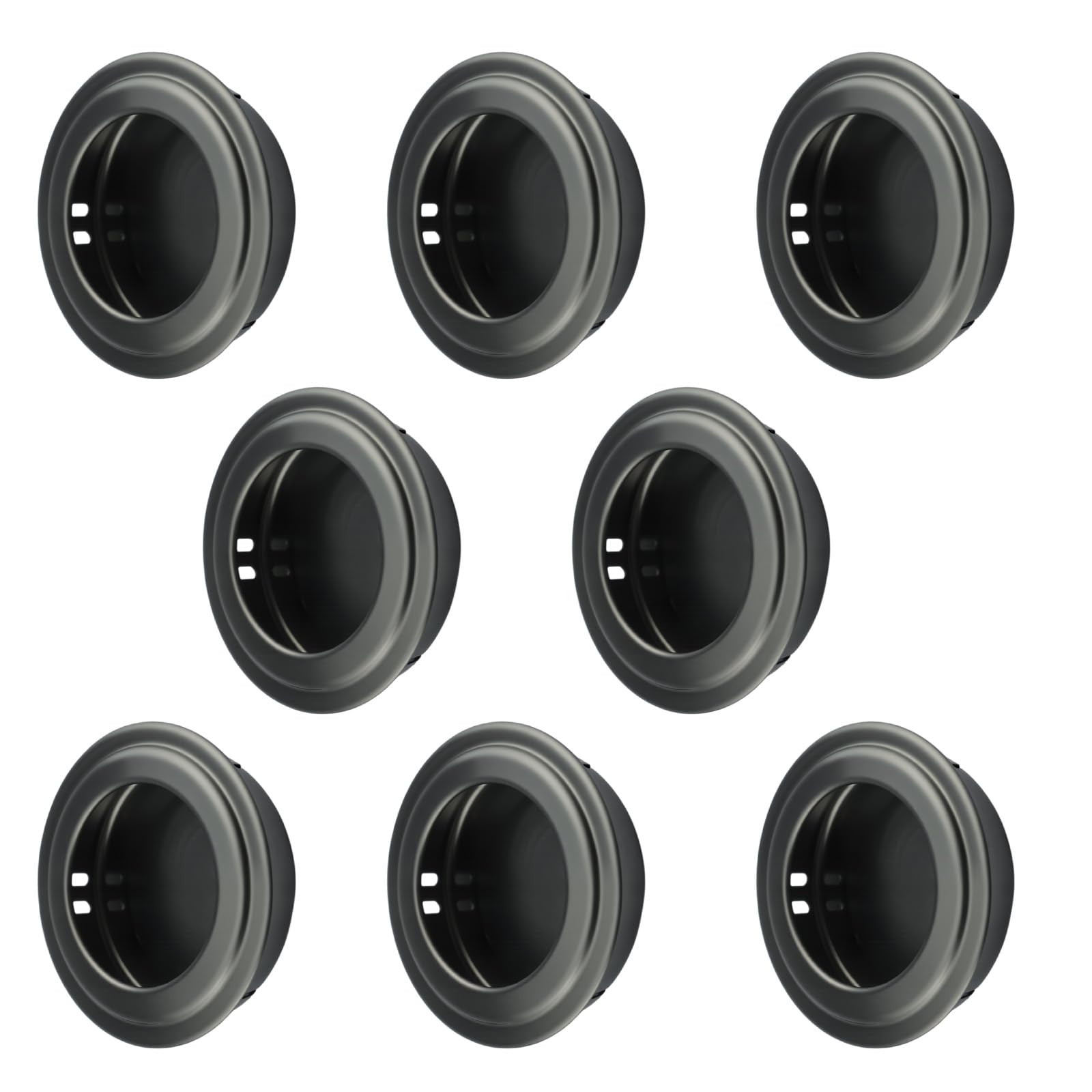 MOROBOR Round Finger Pull, 8 Pcs Flush Pulls Recessed Handles Stainless Steel Invisible Door Handle for Sliding Barn Drawer Cupboard Wardrobe/Iron Gray,35mm — image 1