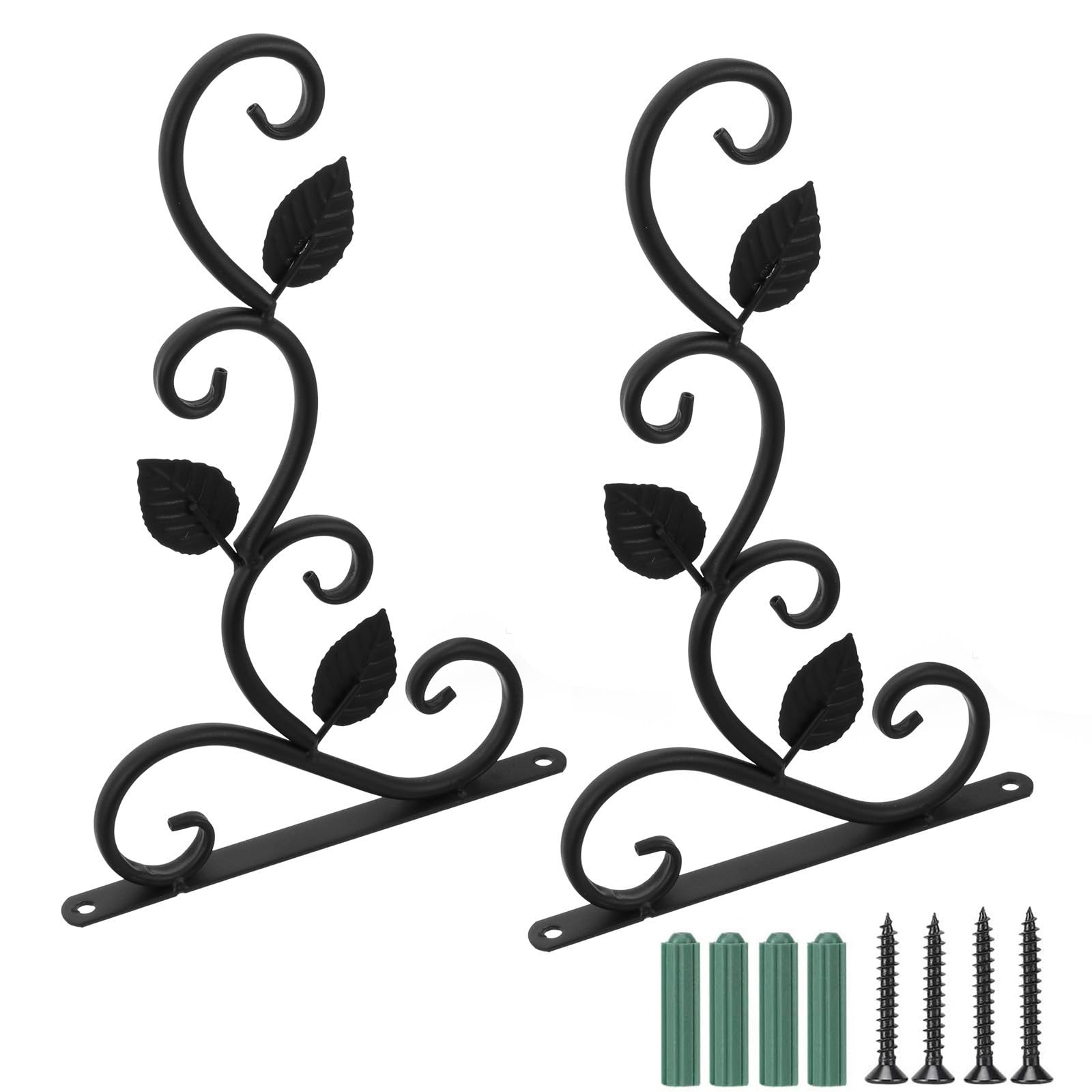 Ganchos de metal para colgar plantas faroles y macetas soporte de hierro negro exterior