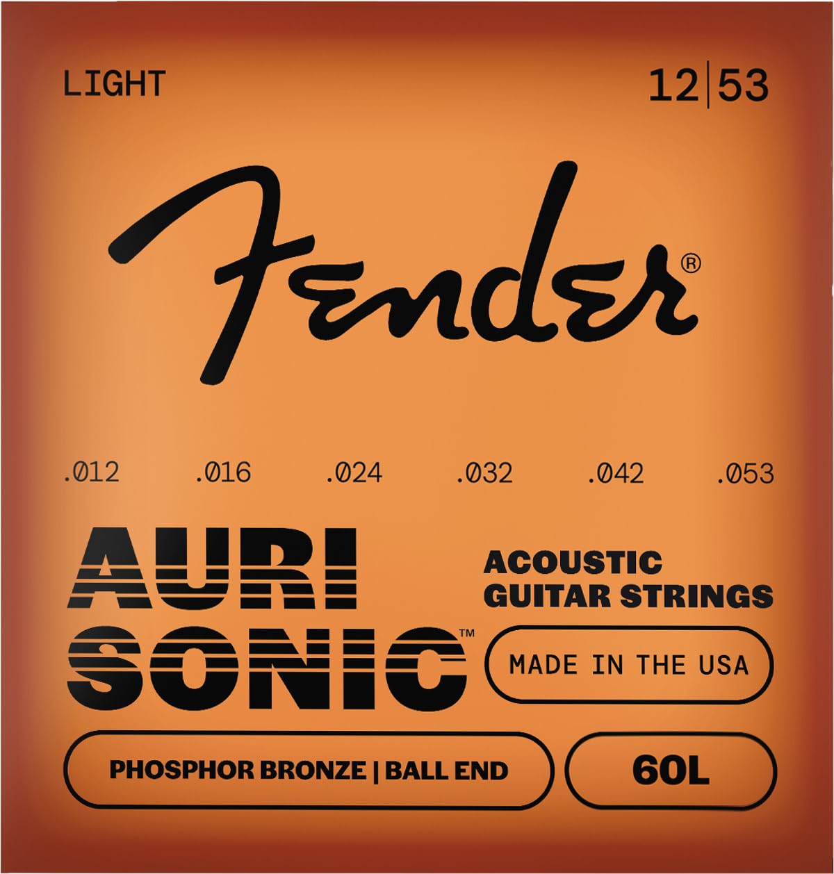 Fender Phosphor Bronze Acoustic Guitar Strings Ball 60-L End Light - 12-53