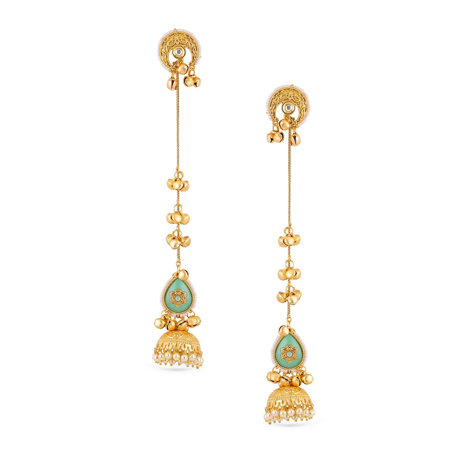 Kundan Tassel Drop Earrings Traditional Gift for Women & Girls-image-1