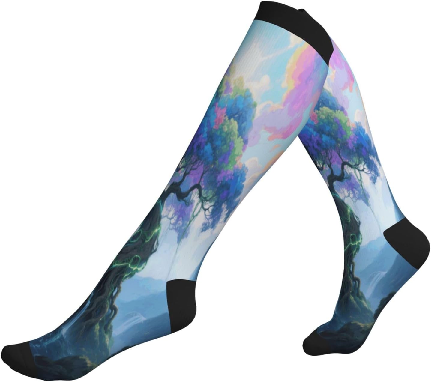 Tree Of Life Compression Socks For Women Men 15-20mmhg Graduated Support Circulation Knee High Socks For Nurses Athletic
