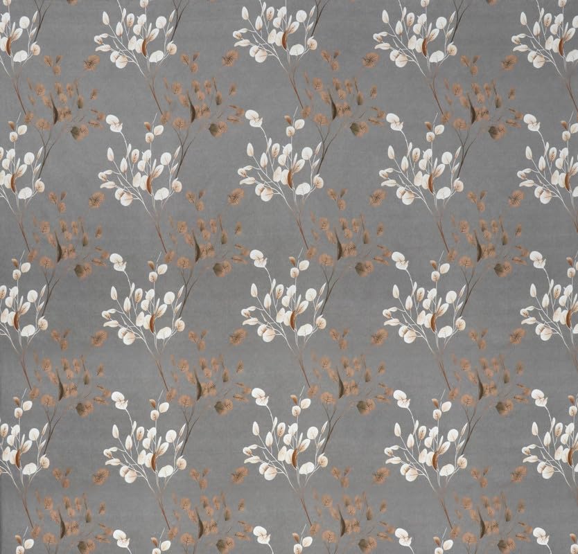Image of NHD HOME Cotton 220 TC Super King Size Bedsheet Floral Print 108 X 108 Inch Size with 2 Pillow Cover, 275 X 275 Cm Super King Size (9 Ft by 9 Ft) (Grey & White)
