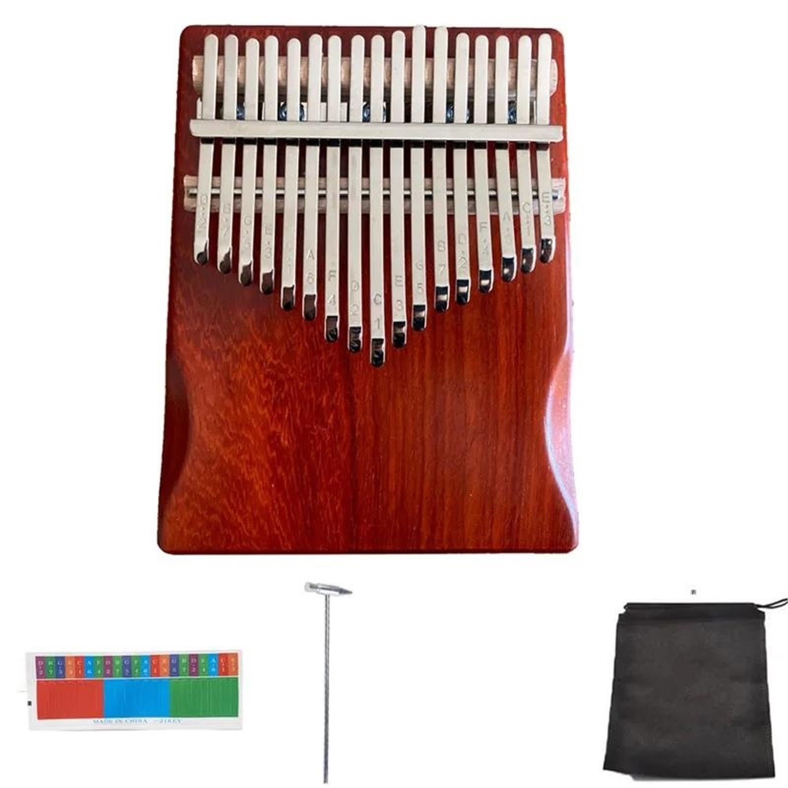 Kalimba Professionale Kalimba a 17 note pianoforte a pollice in legno professionale per principianti ed adulti strumento a tastiera portatile(17 Tone Red Rosewood)