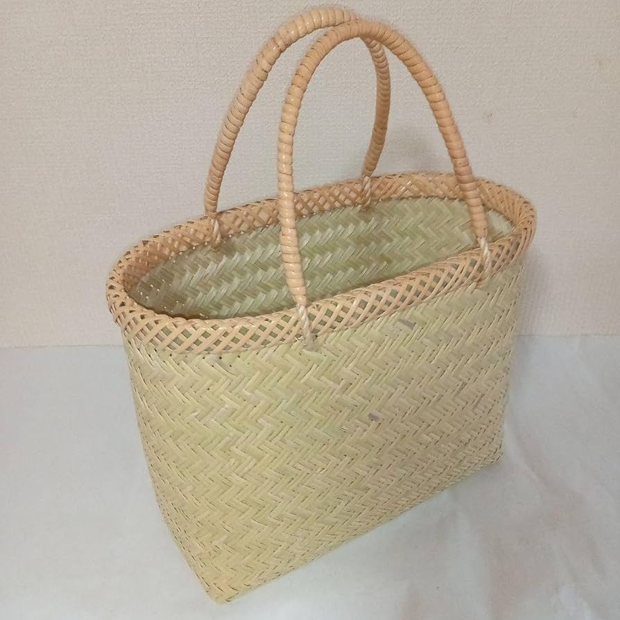 竹細工かご　鳥越竹細工　竹かご　すず竹 手提げかご スズ竹 すず竹 手提げかご -9／岩手県一戸 鳥越竹細工