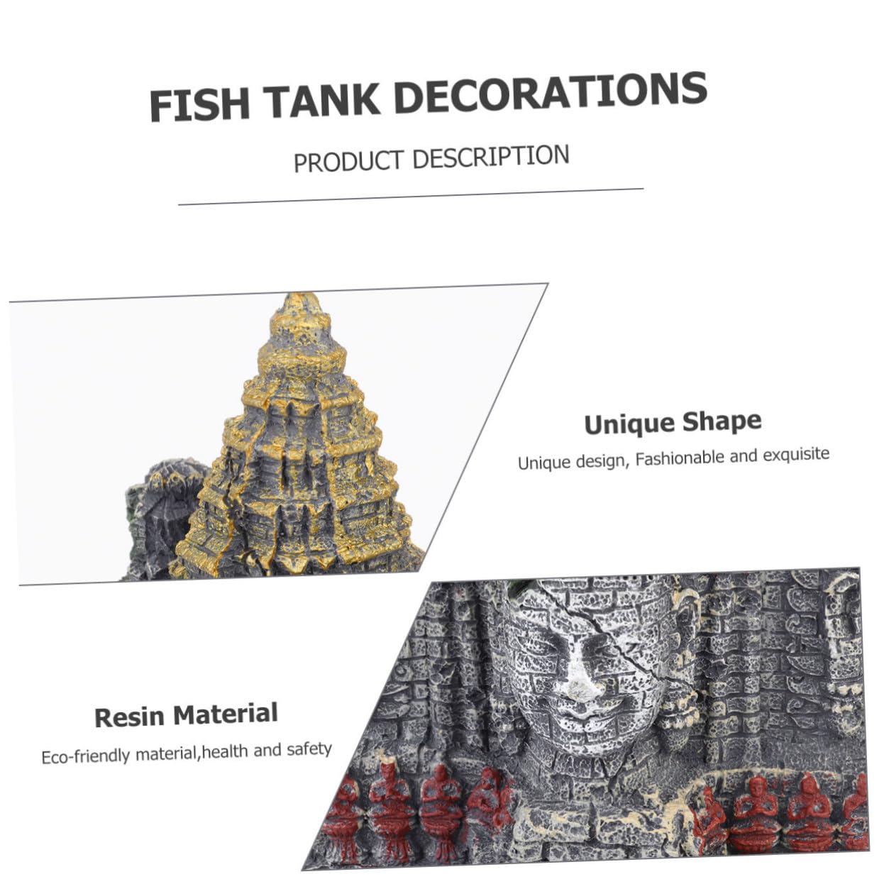BESPORTBLE Adornos De Estatuas De Decoración para Peceras Resina De Diseño Único Refugio para Peces