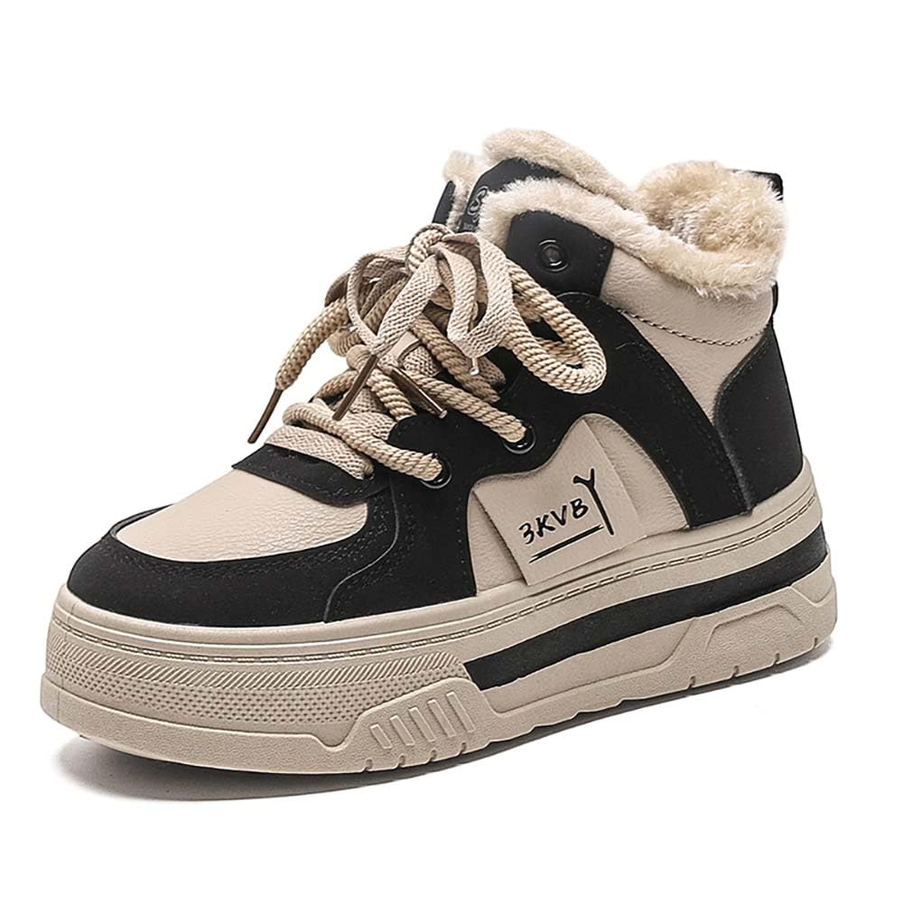 Womens Platform Winter Snow Shoes Walking Ankle Boots Fall Shoes for Women 2025 Fuzzy Warm Lining