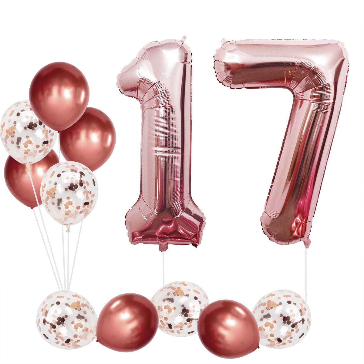 Amazon.co.jp: ローズゴールド 17歳の誕生日バルーン セット、大きな40