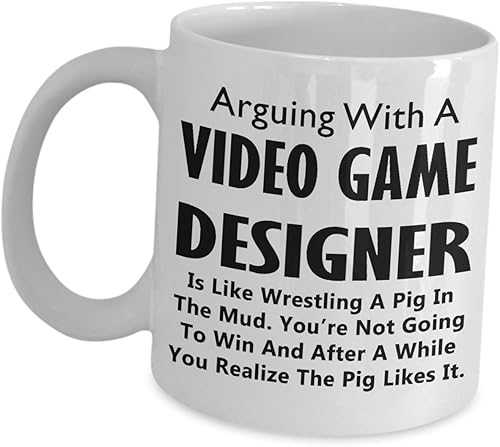 Divertido regalo para diseñador de juegos, diseño de taza de té con texto en inglés "Gaming Developer Thank You"