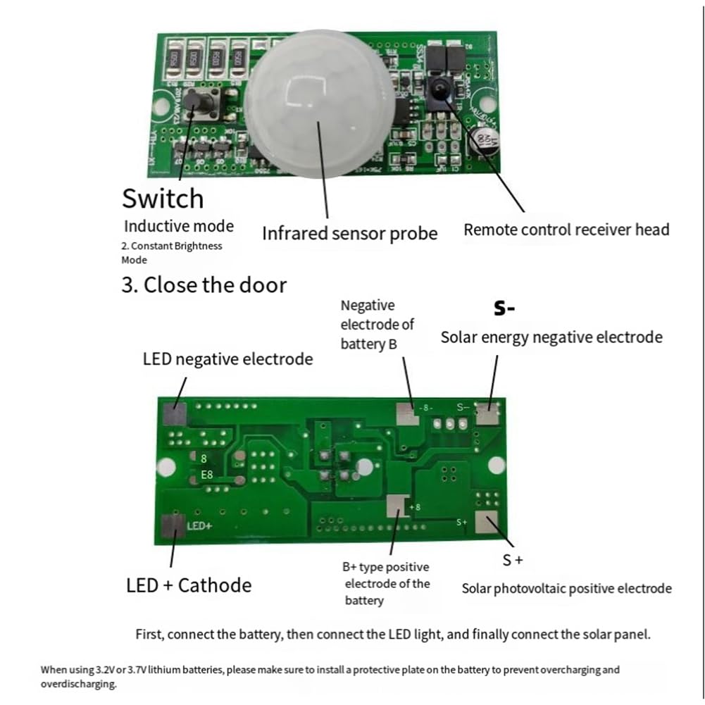 3,2 V/ 3,7 V Solar Solar Light Controller Pannello Solar Street Light Board Driver del Circuito di Luce Solare con