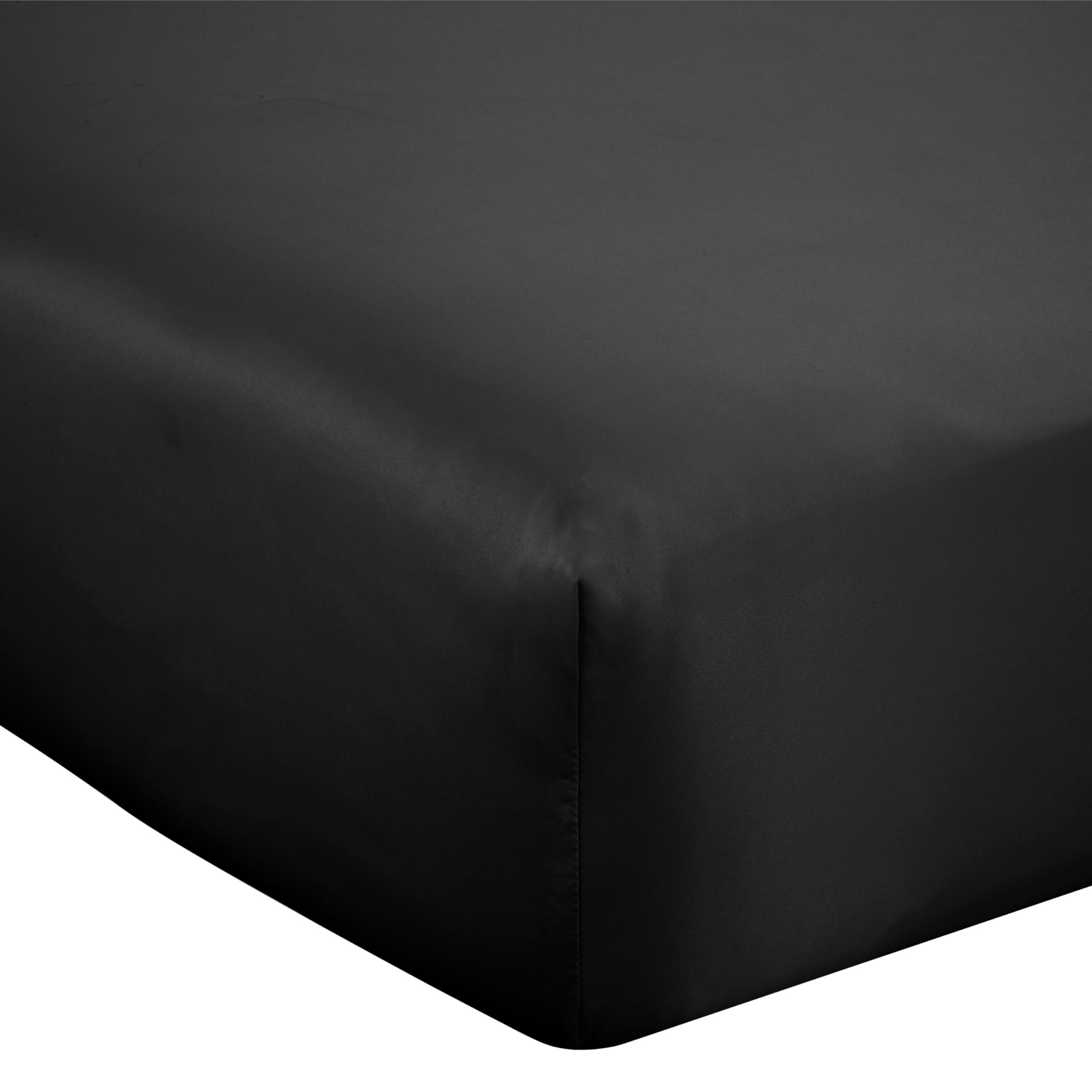Catherine Lansfield Silky Soft Satin Double Fitted Sheet Black - Image 2