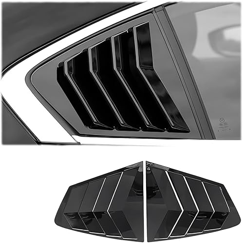 Miniatura 1 de 2 persianas para ventana lateral trasera, para Mazda 3, sedán, 2019, 2020, 2021, 2022, 2023, 2024, ABS, accesorios deportivos de color negro