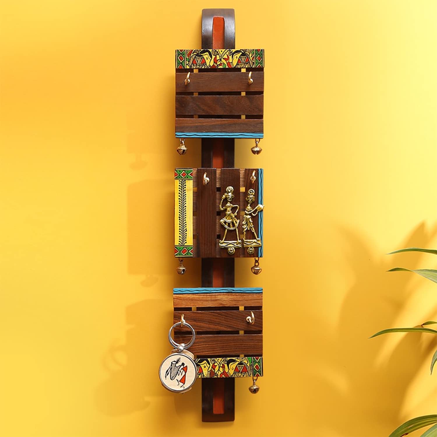 ExclusiveLane Madhubani Handpainted Wooden Key Holder for Home Décor Stylish (6 Hooks, Teak & Sheesham Wood) | Home Decorative Keychain Holder Key Hanger for Wall Décor Key Stand Key Holder for Wall (B075M9BJSF) Amazon Price History, Amazon Price Tracker