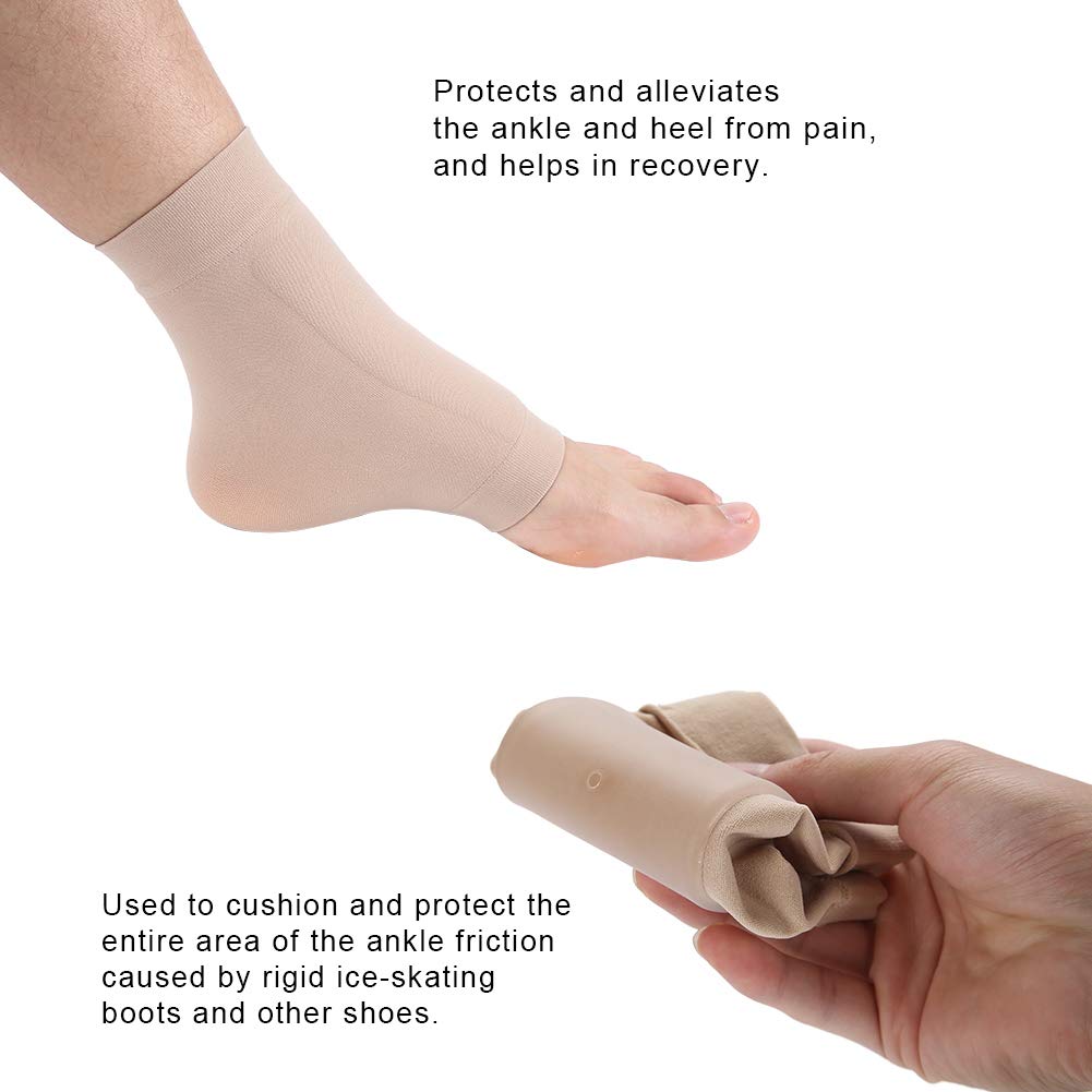 Protezioni in Silicone per Caviglia - Manicotto Protettivo Morbido ed Elastico con Cuscinetto per Tallone e Forma Quadrata