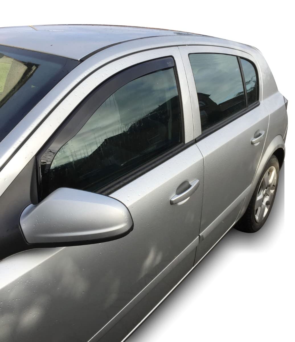 J&J AUTOMOTIVE Deflettori d'Aria per Opel Astra H 5-Porte Berlina 2007-2014, Set da 4 Pezzi, Nero Fumé Oscurato Heko