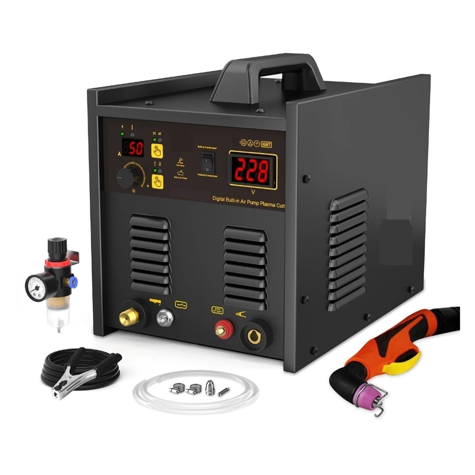 Qaxrzcucd One Color Plasma Cutter With Built-In Air Compressor Inverter Welding Machine With Pump Cutting Easy To Cut, Powerful Operation(Hvc6000pro Cutter)