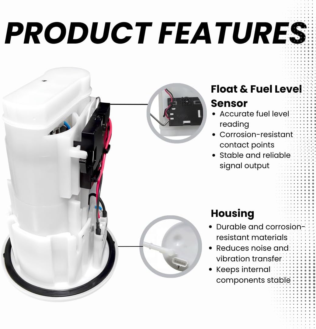 Fuel Pump Assembly Compatible with 2014–2024 Yamaha FZ-07 / MT-07 / XSR700 / YZF-R7 Replace # UC-T35YU54, 1WS-13907-00, 1WS1390700, UCT35YU54