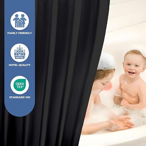 Miniatura 6 de downluxe Forro de cortina de ducha de tela impermeable, forro de ducha de tela suave con 3 imanes, lavable a máquina y cortina de baño de calidad de