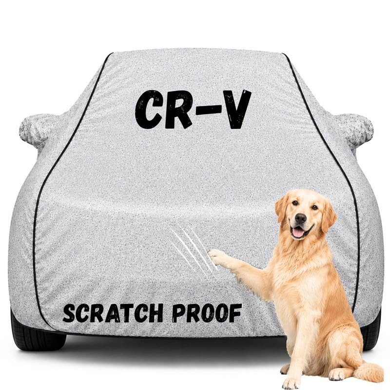 Image of Pure Fabric Silver 100% Waterproof CR-V Car Cover | Polyester Car Body Cover for Rain & Sun | UV Protection, Dustproof, Scratch Resistant, Windproof, Heat Resistant, Custom Fit
