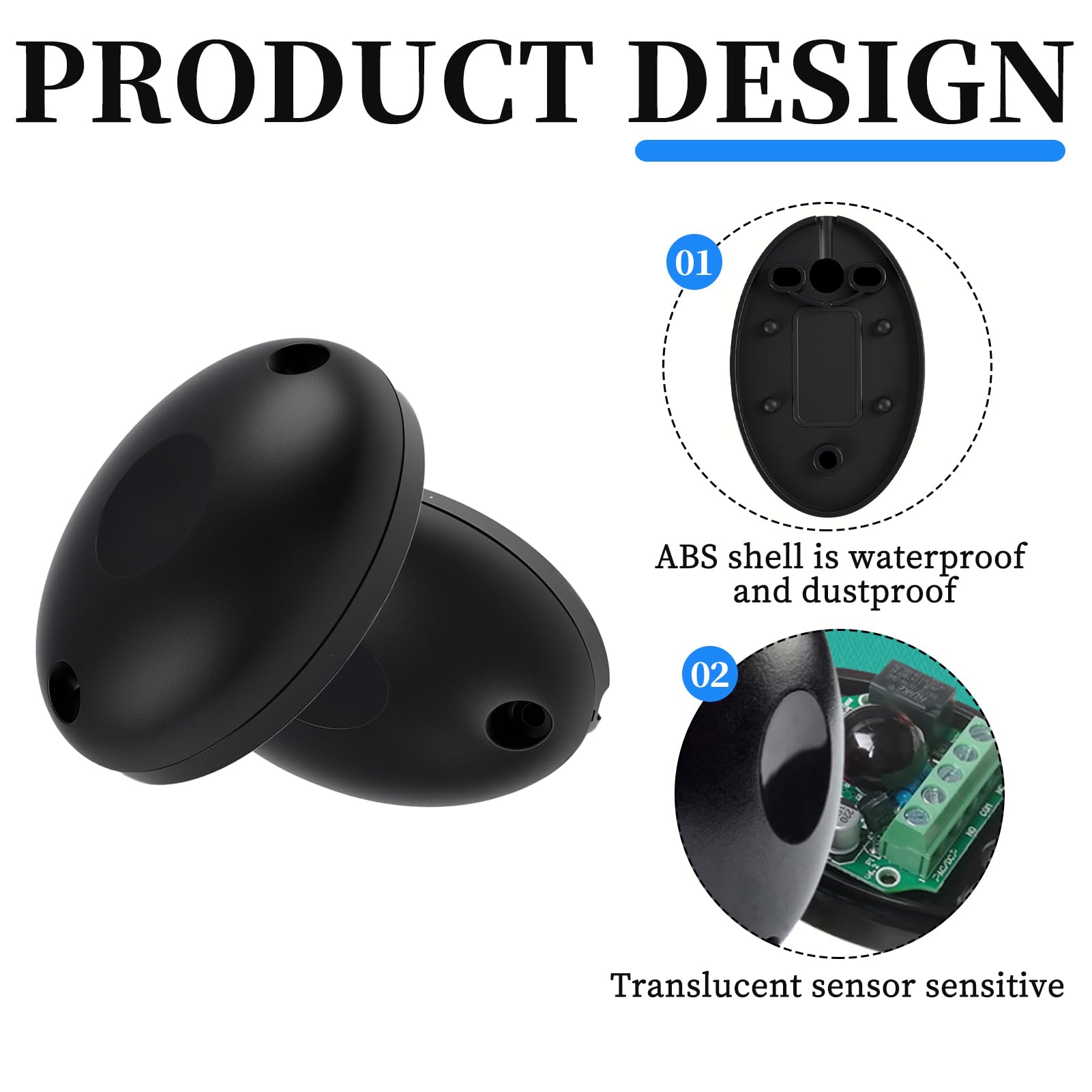 1 Par de Sensores de Fotocélula,Kit universal de fotocélula infrarroja 12 / 24v AC - DC, sensor de Seguridad con filtro solar,para automatización de puertas y garajes