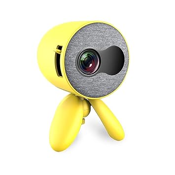 YG220 LED jector Portable HD 1080P LED jector with Built-in Speaker Multiple Ports for Office Home Theater Yellow EU Plug
