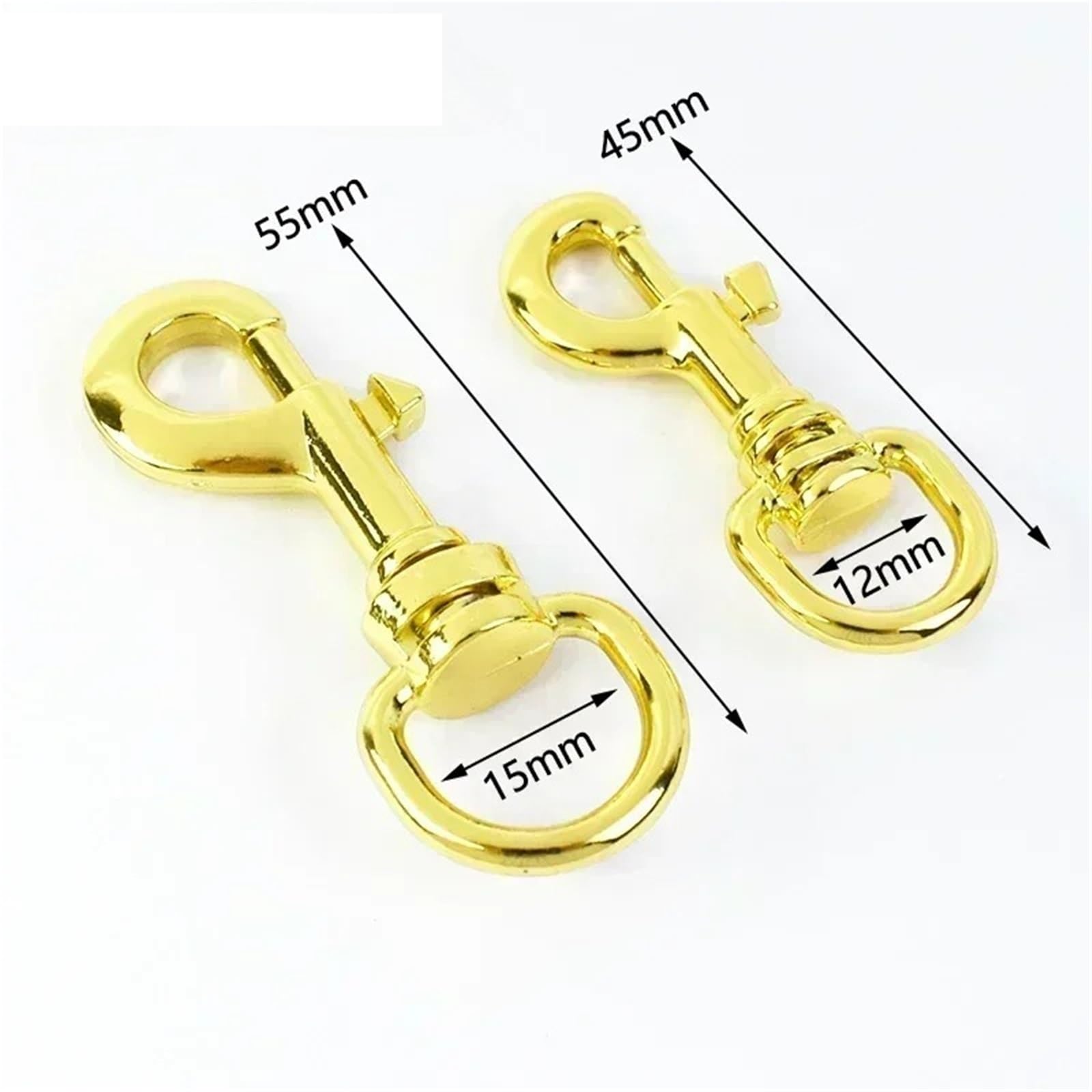 Ganchos De Metal Giratorio 5-20Pcs 11/15mm Metal Bag Strap Buckles Swivel Lobster Clasp Keychain Trigger Snap Hook Carabiner Clip DIY(LightGold-15mm,20Pcs)