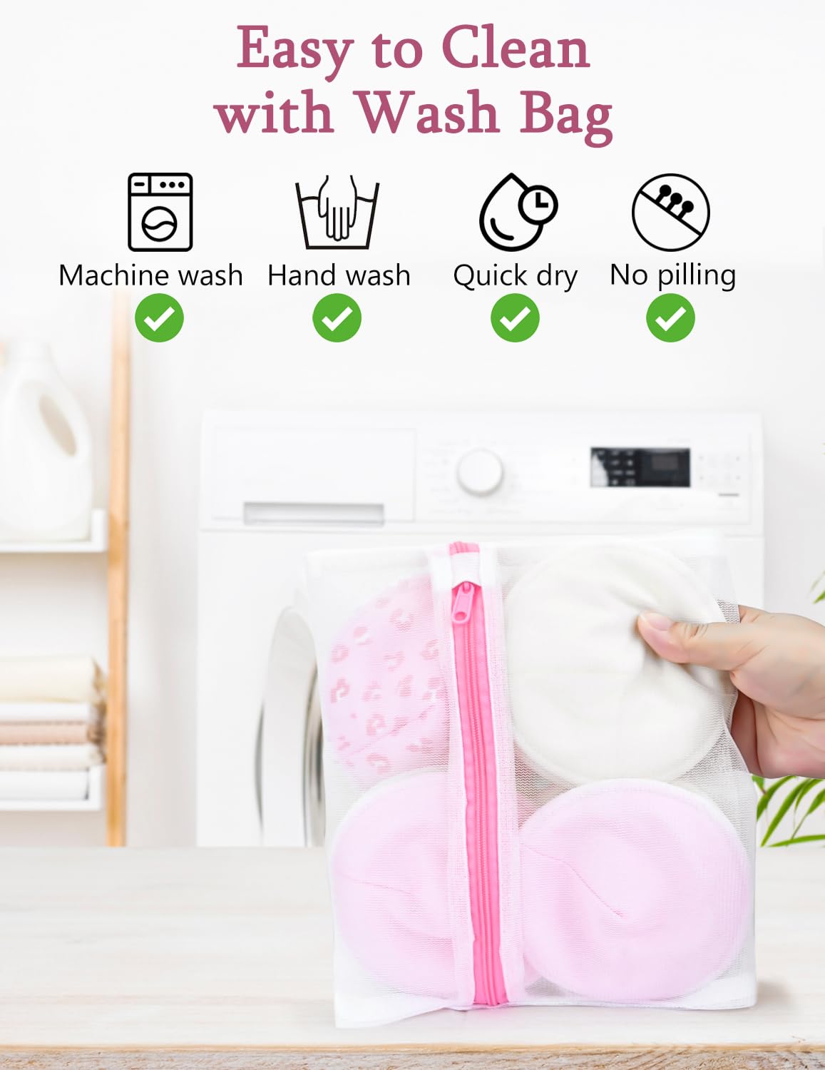 MOMUSE Coussinet Allaitement Organiques RéUtilisables, Paquet de 12, Tissu Ultra Doux & Absorption Rapide, Respirant, Lavable, Coussinets D'Allaitement Essentiel, Forme de Bonnet Invisible