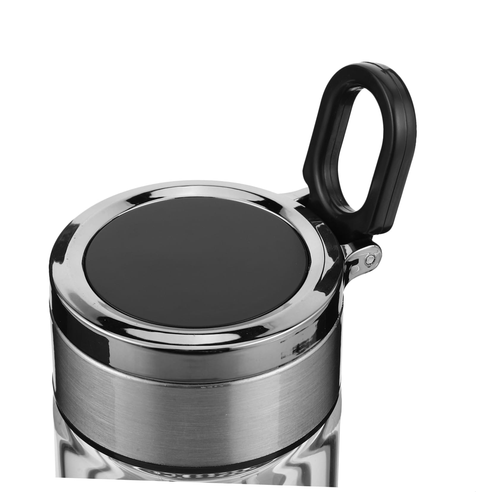 Luxshiny Doppelwandiger Glasbecher mit Henkel und Siebdeckel 240ml Teesiebbecher aus Glas für Büro und Unterwegs Tea Infuser Glass