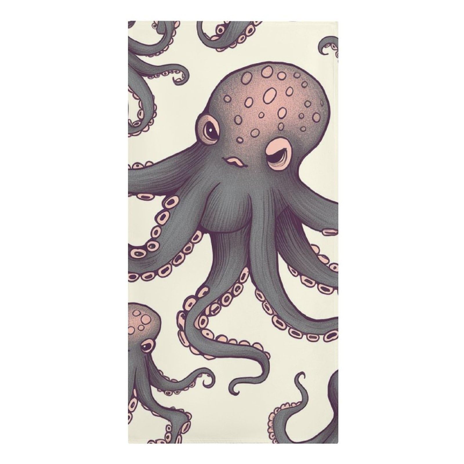 QMNLKH Cute Octopus Beach Towel for Women, Large Microfiber Pool Towel for Men, Absorbent Swim Towels for Home, Lightweight Bath Towels for Camping, Yoga, 30.3"x61.4"