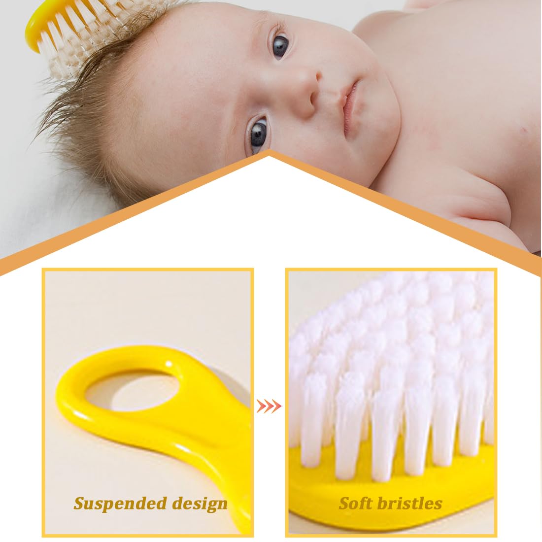 spazzola da bagno,4 Pezzi Pettine Neonato,Pettine Crosta,Spazzola e Pettine Neonato,Pazzola per Bambini In Silicone Adatto Per Il Massaggio Del Cuoio Capelluto Del Neonato