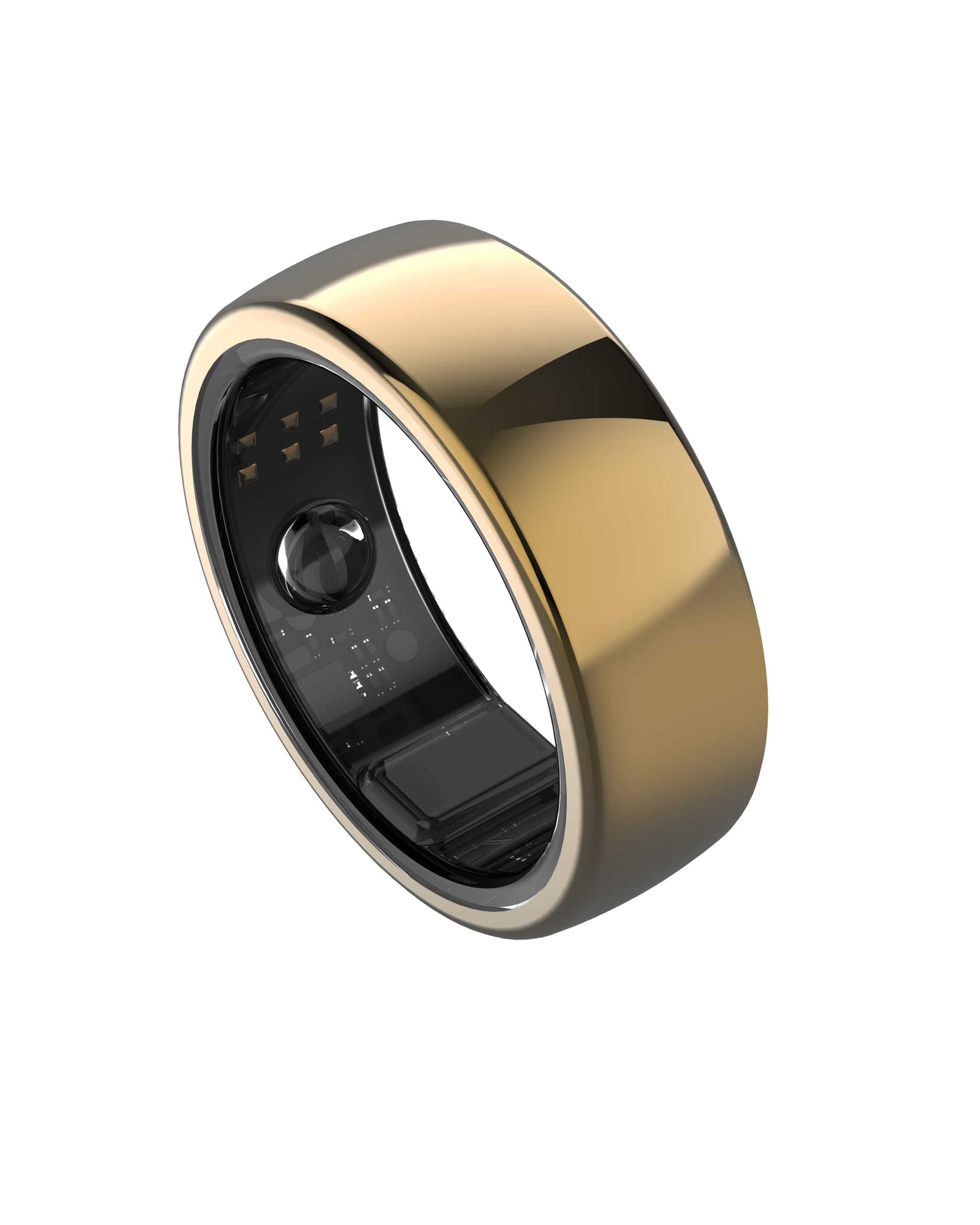 aabo Anillo inteligente con rastreador de salud y fitness, monitoreo avanzado del sueño, seguimiento del estrés y actividad, titanio, IP68 impermeable (talla de EE. UU. n.º 7, inalámbrico, oro