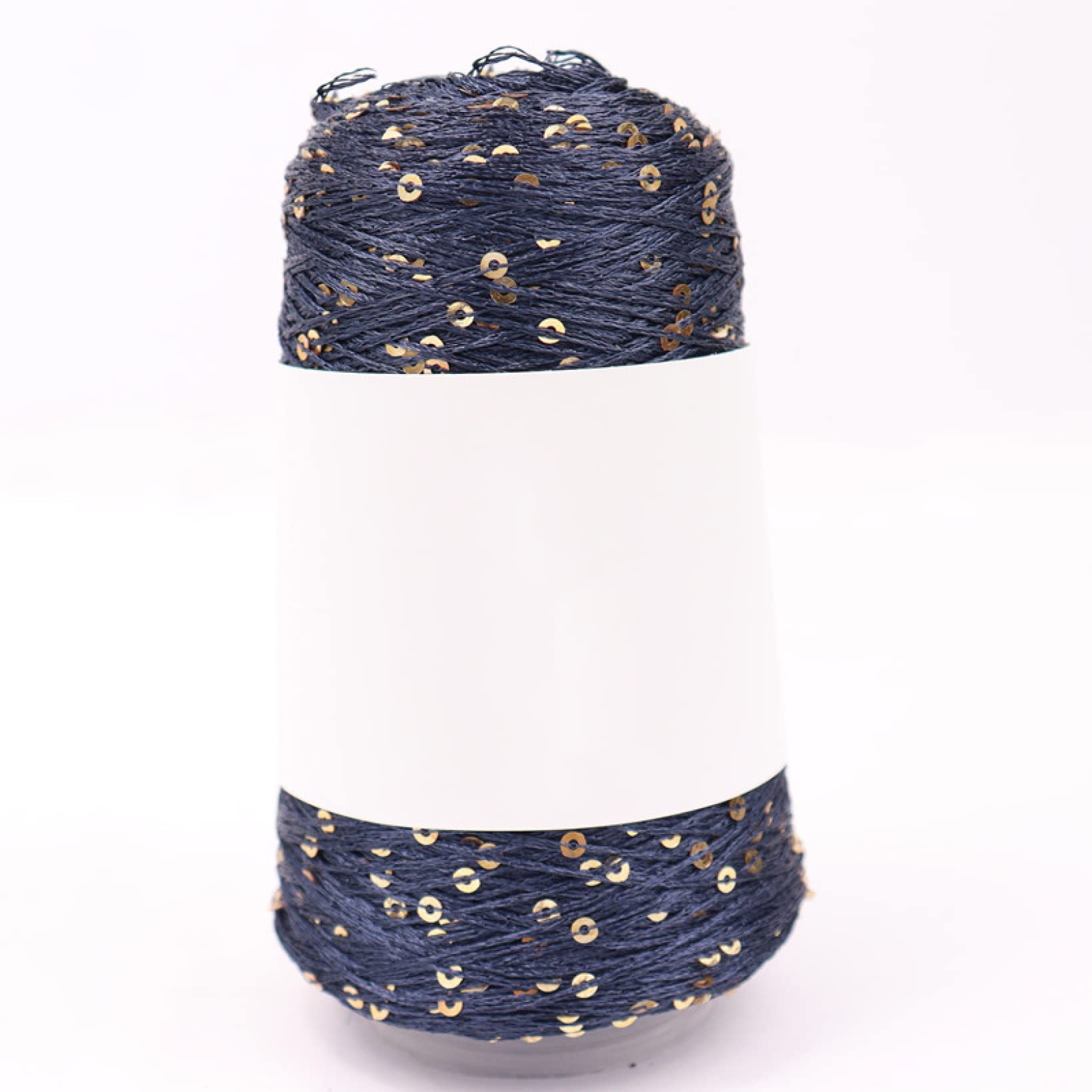 Włóczka Summer Ice Silk Mercerized Yarn 700m 100g z cekinami Wełna do robótek ręcznych DIY na lalki szmaciane i kocyki(Blue Gold)