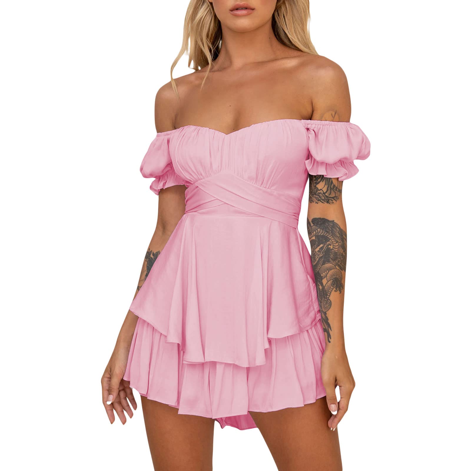 MoKid Ssdwer Off Shoulder Pirate Corset Dress Renaissance Halloween Cosplay Costume (G Pink, S)