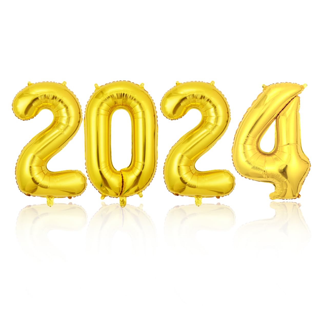 16 Inch 2024 Balloons,Happy New Year Decorations 2024,New Years Eve Banner Gold Foil Number Balloons for Nye Party Decorations 2024 Christmas
